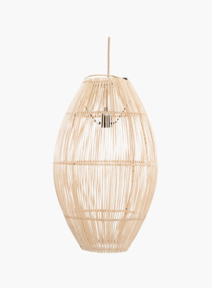 Lampa wisząca Zuri rattanowa naturalna L