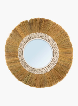Lustro z trawy i muszli La Paloma naturalne M