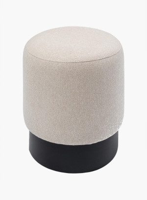 Puf okrągły Cherry Cream z czarną podstawą