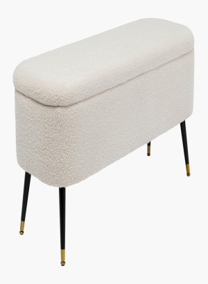 Ławka ze schowkiem Rico boucle biała