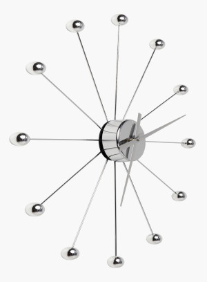 Zegar ścienny Umbrella Balls chrom