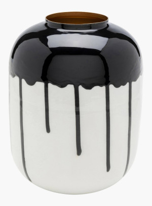 Wazon biało - czarny Macchie 24cm