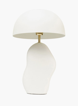 Lampa stołowa Nube o organicznym kształcie, biała