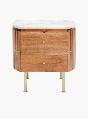 Szafka nocna Grace z marmurowym blatem