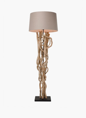 Lampa podłogowa Scultra z drewna akacjowego