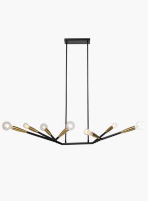 Lampa wisząca Monte Carlo Sette czarno-mosiężna