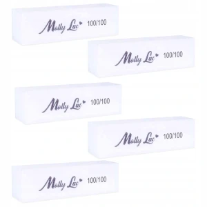5x Molly Lac Blok polerski do paznokci kostka 100/100 biały