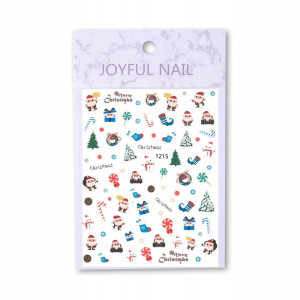 Naklejki do paznokci cienkie samoprzylepne świąteczne Joyful Nail nr 1215