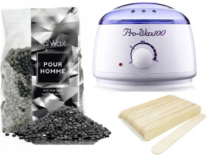 Zestaw do depilacji ItalWax Pour Homme wosk twardy 1kg + podgrzewacz + szpatułki
