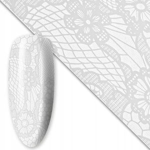 Folia transferowa do zdobień paznokci 80 cm White nr 22