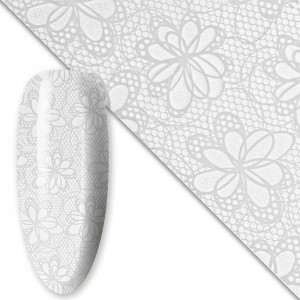 Folia transferowa do zdobień paznokci 80 cm White nr 1