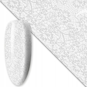 Folia transferowa do zdobień paznokci 80 cm White nr 18