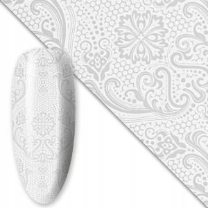 Folia transferowa do zdobień paznokci 80 cm White nr 9