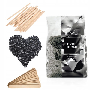 Italwax Pour Homme - Wosk twardy do depilacji 100g + akcesoria
