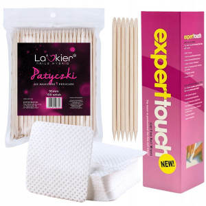 Zestaw pomocniczy do stylizacji paznokci - 325 x waciki bezpyłowe + 100 x patyczki do manicure