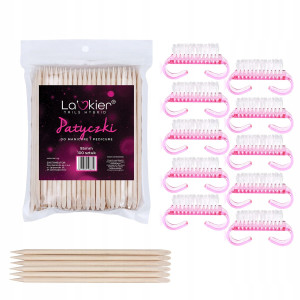 Zestaw do usuwania pyłu 10 x szczoteczka + 100 x patyczki do manicure