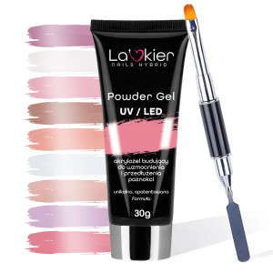 La’kier zestaw do akrylożelu 1 x Powder gel + Pędzelek dwustronny ze szpatułką