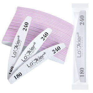La'kier Pilnik do paznokci łódka/półksiężyc zebra bezpieczny pakiet gradacja 180/240 - 50 sztuk