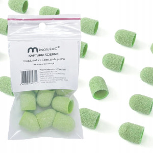 MaluLac kapturki do pedicure 10mm gradacja - 150 10 sztuk zielone
