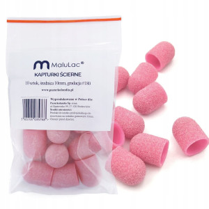 MaluLac kapturki do pedicure 10mm gradacja - 180 10 sztuk różowe