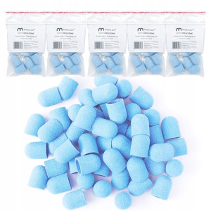 MaluLac kapturki do pedicure 10mm gradacja - 80 50 sztuk niebieskie