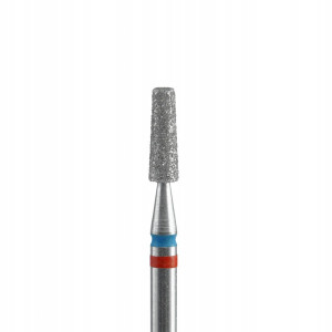 Staleks frez diamentowy duo stożek ścięty do skórek i paznokci FA70RB025/8 czerwono-niebieski 2.5mm 8mm ścieralność średnio miękka
