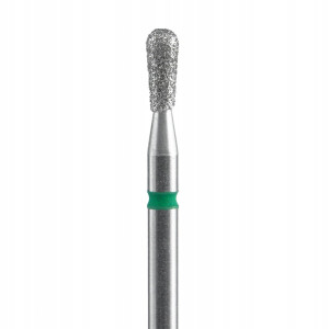 Staleks frez diamentowy płomień mini match do skórek i paznokci FA120B023/5 zielony 2.3mm 5mm ścieralność średnia