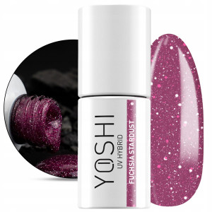 Yoshi Touch The Galaxy 524 Fuchsia Stardust Brokatowy lakier hybrydowy do paznokci 6ml