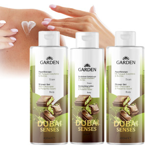 Dubajski zestaw Garden Dubai Senses – 1x balsam do ciała 300ml + 2x żel pod prysznic 400ml