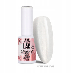 AlleLac Hybrid Lag Gel Polish Whites Glitter Glow Biały brokatowy lakier hybrydowy do paznokci HEMA/Di-HEMA Free 6g