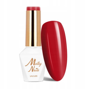 Molly Nails Glamour Women 7 Ferrari Gel Polish HEMA/Di-HEMA Free Czerwony lakier hybrydowy LED/UV 8g