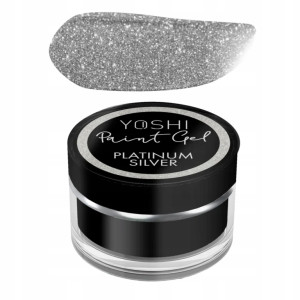 Yoshi Paint Gel Platinum Silver Brokatowy żel do zdobień paznokci srebrny 5g