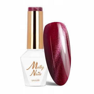 Molly Nails Cat Eye Reds 232 Red Czerwony magnetyczny lakier hybrydowy z efektem kociego oka Gel Polish LED/UV HEMA/Di-HEMA Free 8g