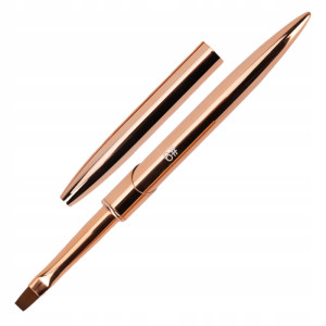 Pędzelek do żelu kwadratowy metalowy rose gold rozmiar 6 ze skuwką