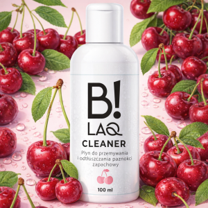 B!LAQ Cleaner płyn do przemywania i odtłuszczania paznokci zapachowy wiśniowy 100ml