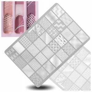 Blaszka do stampingu paznokci plus-043 – Płytka z Wzorami do Stempli Zdobienia Nail Art