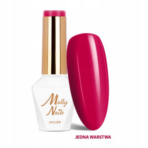 Molly Nails Lakier Hybrydowy Malinowy 298 Raspberry Punch 8g – kolekcja Sorbet HEMA Free lato