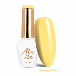 Molly Nails Lakier Hybrydowy Żółty Pastelowy 290 Lemon Cream 8g – kolekcja Sorbet HEMA Free wiosna
