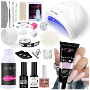La’kier Duży zestaw do akrylożelu Powder Gel 30g + lampa + preparaty + akcesoria