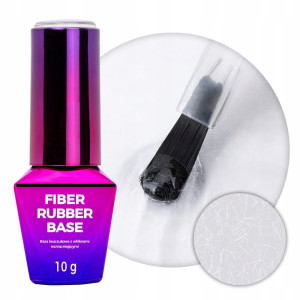 Molly Nails Wzmacniająca Baza Kauczukowa Hybrydowa Z Włóknami Fiber Base Clear 10g