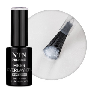 NTN Premium Wzmacniający Żel W Butelce Z Włóknami Fiber Overlay Milky Glitter 7g