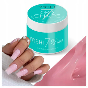 Yoshi Go Shape No7 Twardy żel do przedłużania paznokci samopoziomujący wyraźny jasny pudrowy róż 50ml