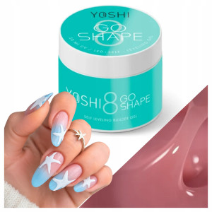 Yoshi Go Shape No8 Twardy żel do przedłużania paznokci samopoziomujący wyraźny naturalny Nude 50ml