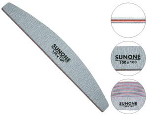 SUNONE Pilniki do paznokci 10 sztuk do manicure pedicure półksiężyc łódka zebra, gradacja 100/180