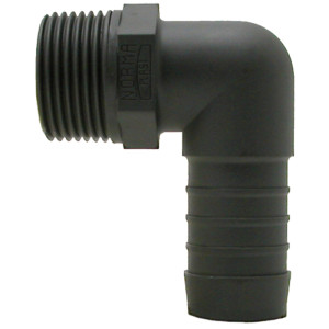 Kolanko PVC 3/8 cali BSP końcówka węża fi 12mm 40.5 mm do linii kroplującej