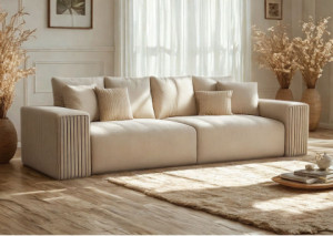 Duża kanapa w stylu loft z funkcją spania PAS