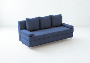 Mała sofa rozkładana na metalowych nogach HELIOS
