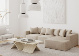 Prawy narożnik w stylu loft rozkładany ZEN
