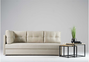 Lewa sofa rozkładana z pikowanymi poduszkami MALA