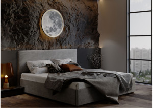 Łóżko tapicerowane MOON 180x200cm zagłówek gładki